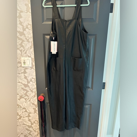 NWT Anthropologie Avec Les Filles Medium Pleather Overalls - Picture 3 of 7